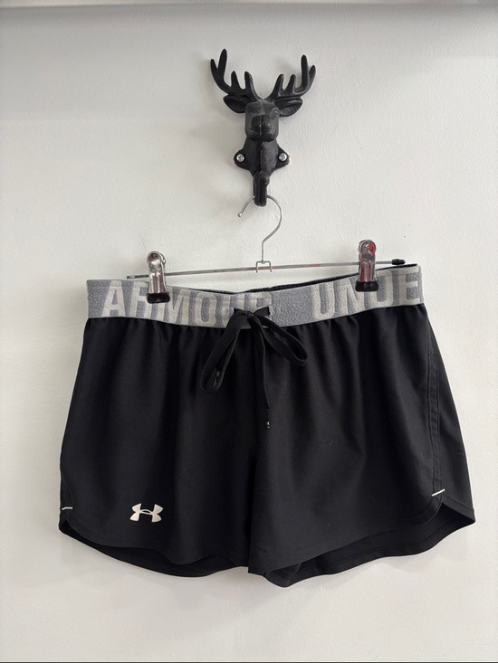 Under Armour Pants - Under Armour Black Athletic Shorts with Gray Branded Waistband